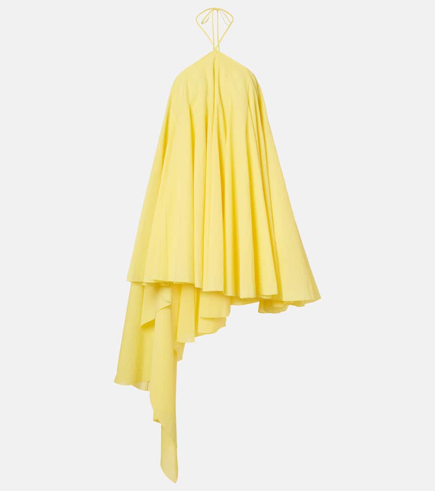 Triangle asymmetric cotton-blend minidress