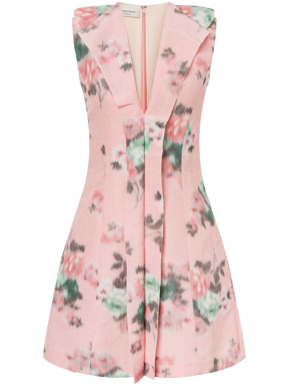 Floral-print mini dress - Pink