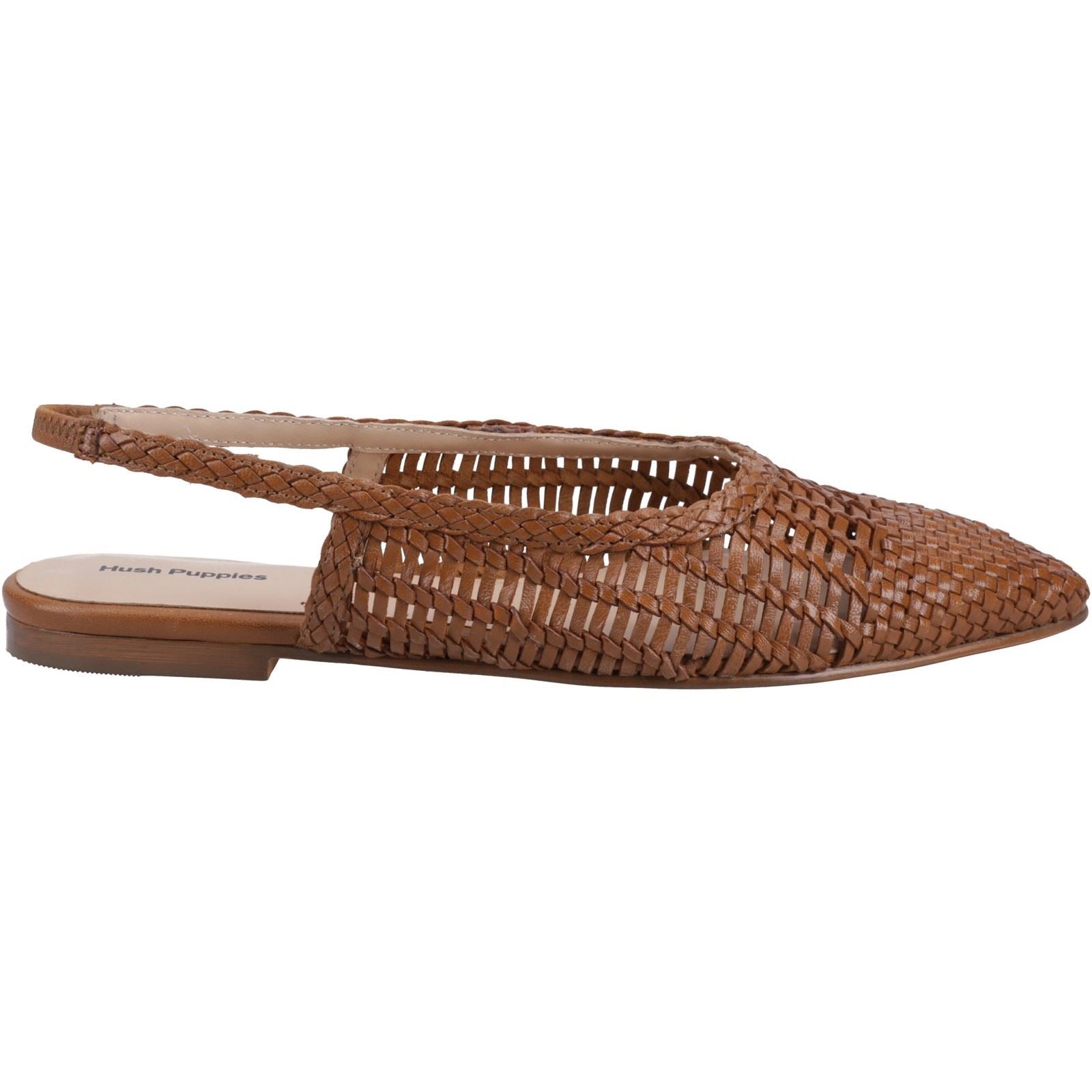 Hush Puppies Dalia Woven Leather Women's Tan Flat