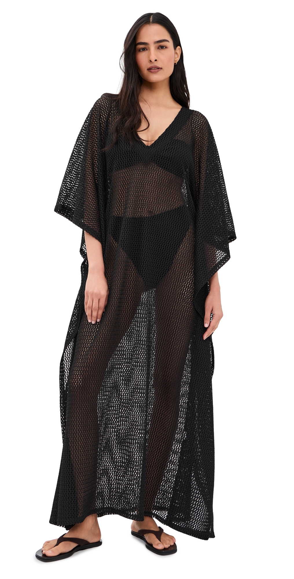 Fishnet Caftan Black