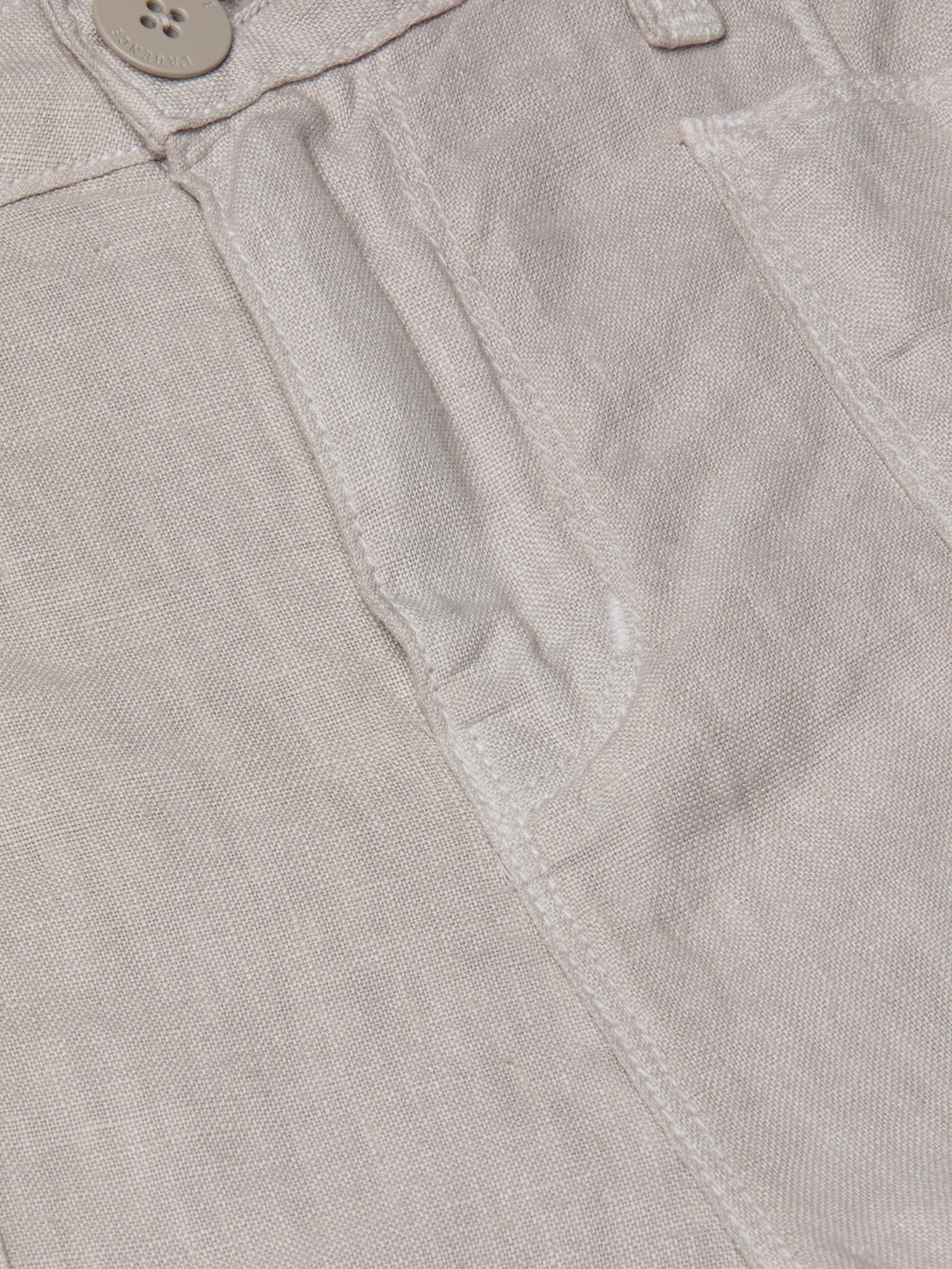 Cody Cropped Linen Pants In Light Pewter
