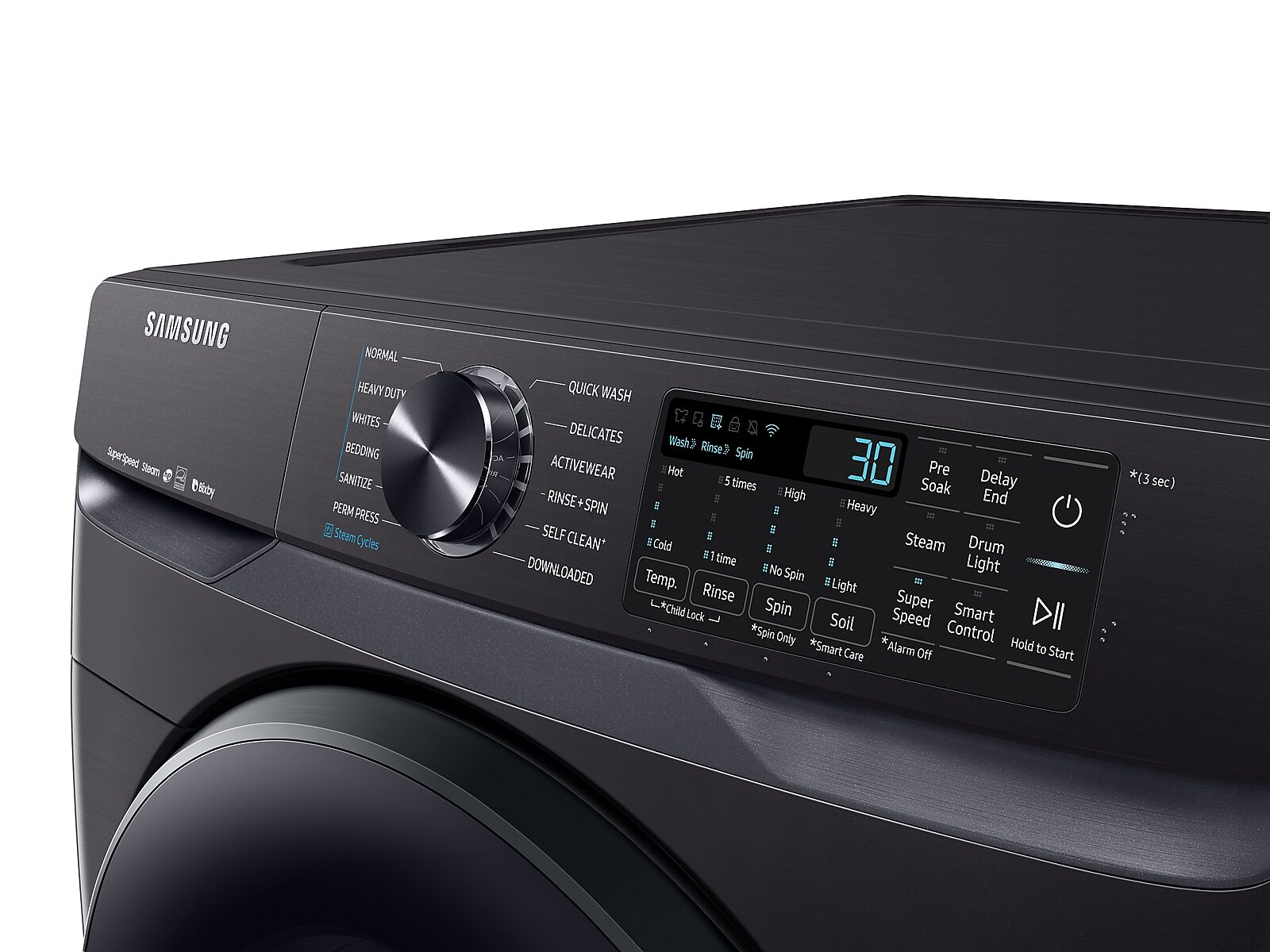 5.0 cu. ft. Smart Front Load Washer with Super Speed in Black Stainless Steel(WF50R8500AV/US)