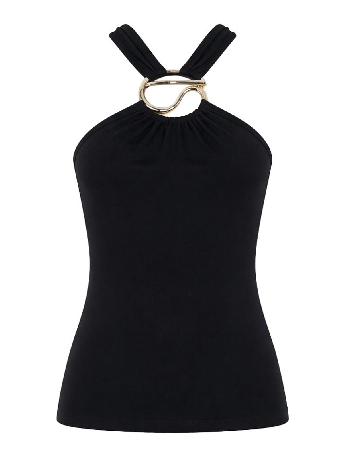 Black Cotton And Modal Top