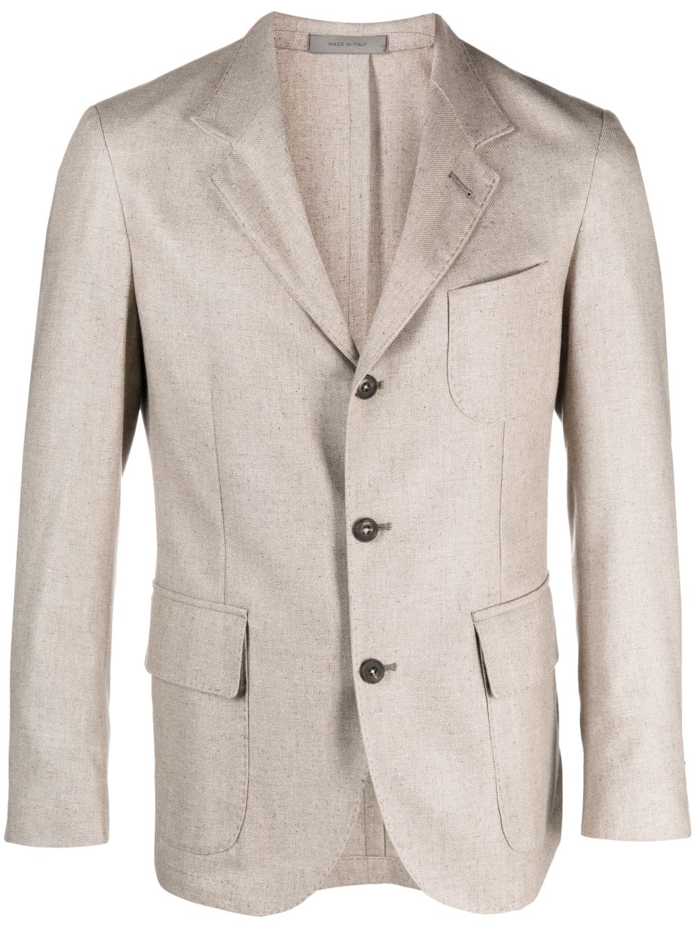 Single breasted wool-blend blazer - Neutrals