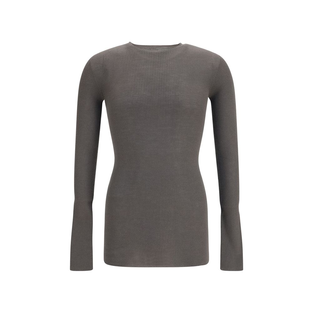 Ribbed Merino Wool Sweater — Gray
