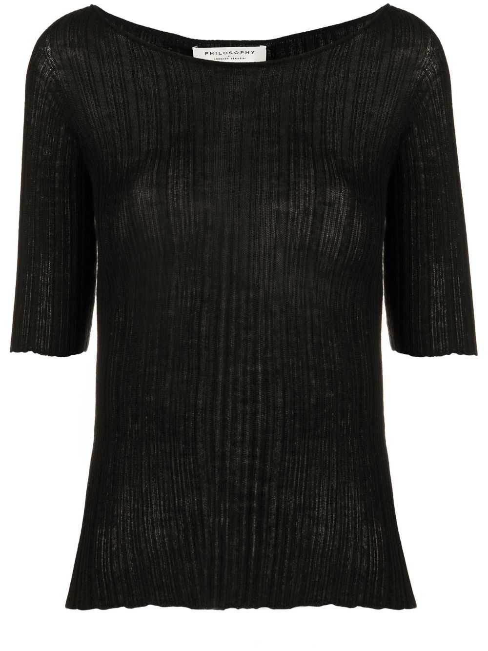 Ribbed-knit top - Blue