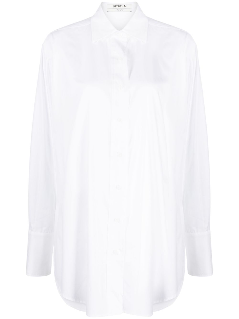 Long-sleeved cottons hirt - White