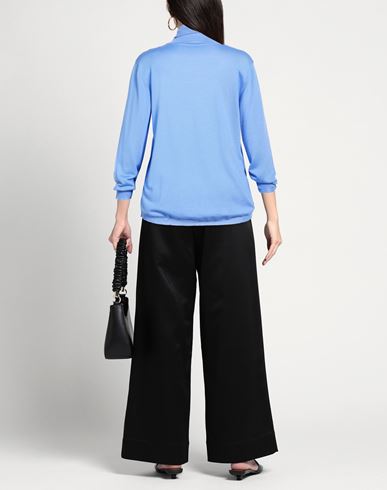 Woman Turtleneck Light blue Size 12 Wool, Silk, Cashmere
