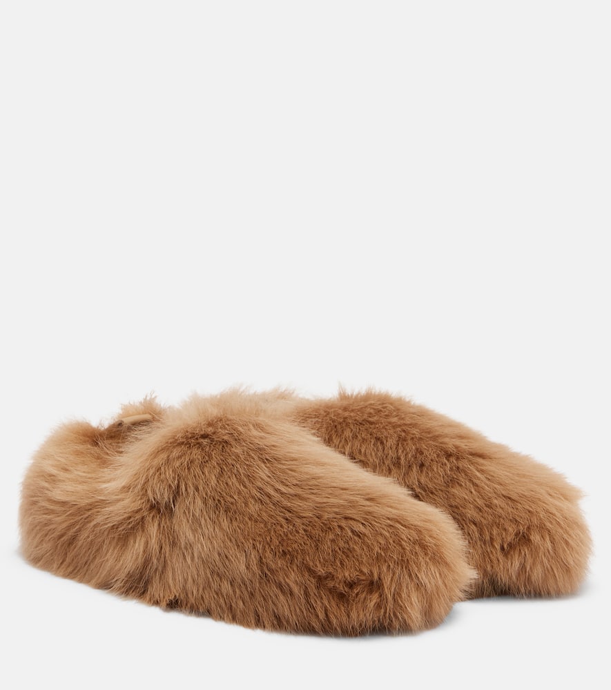 Gommino shearling slip-on shoes
