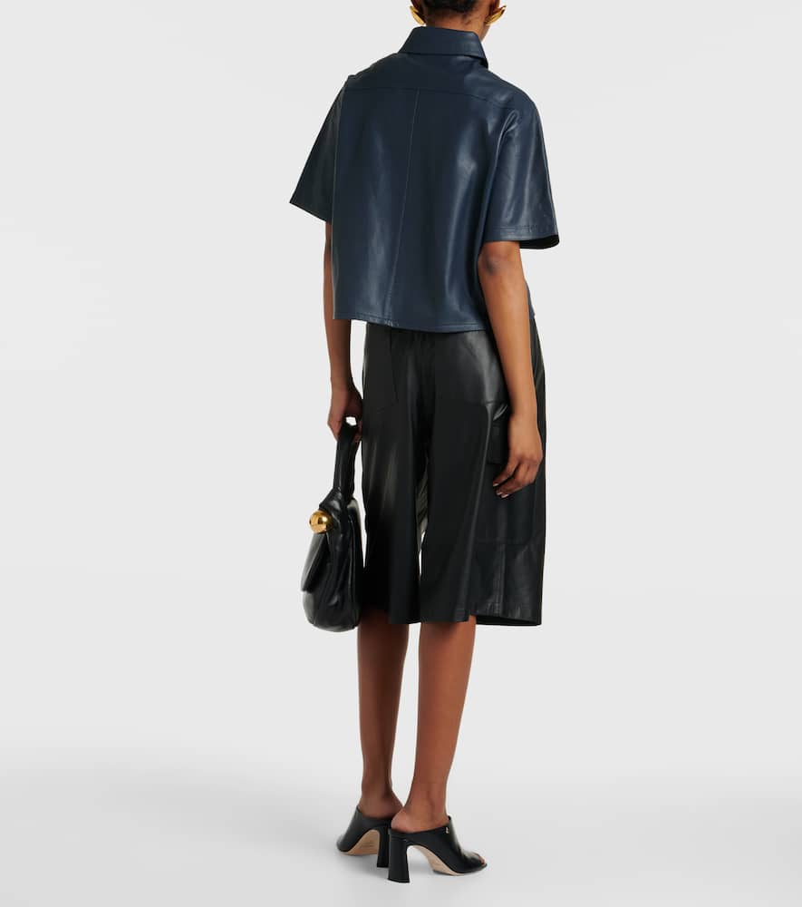 Oversized leather shirt