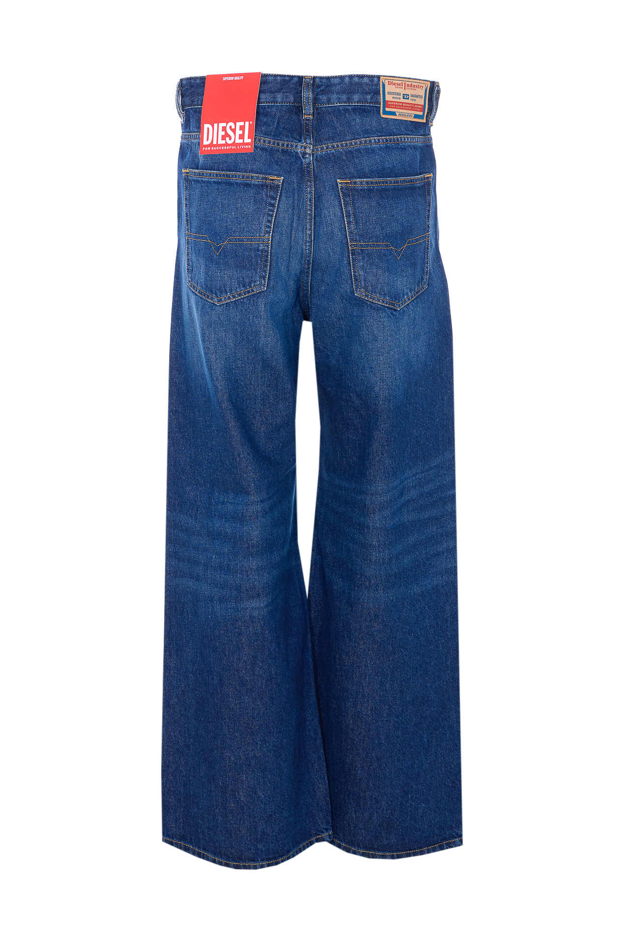 D-sire 1996 Blue Jeans With Wide Leg And Logo Patch On The Rear In Denim Woman