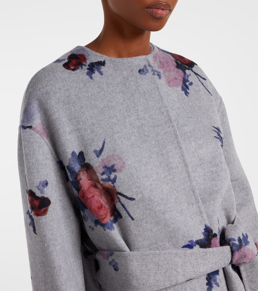 Floral wool coat