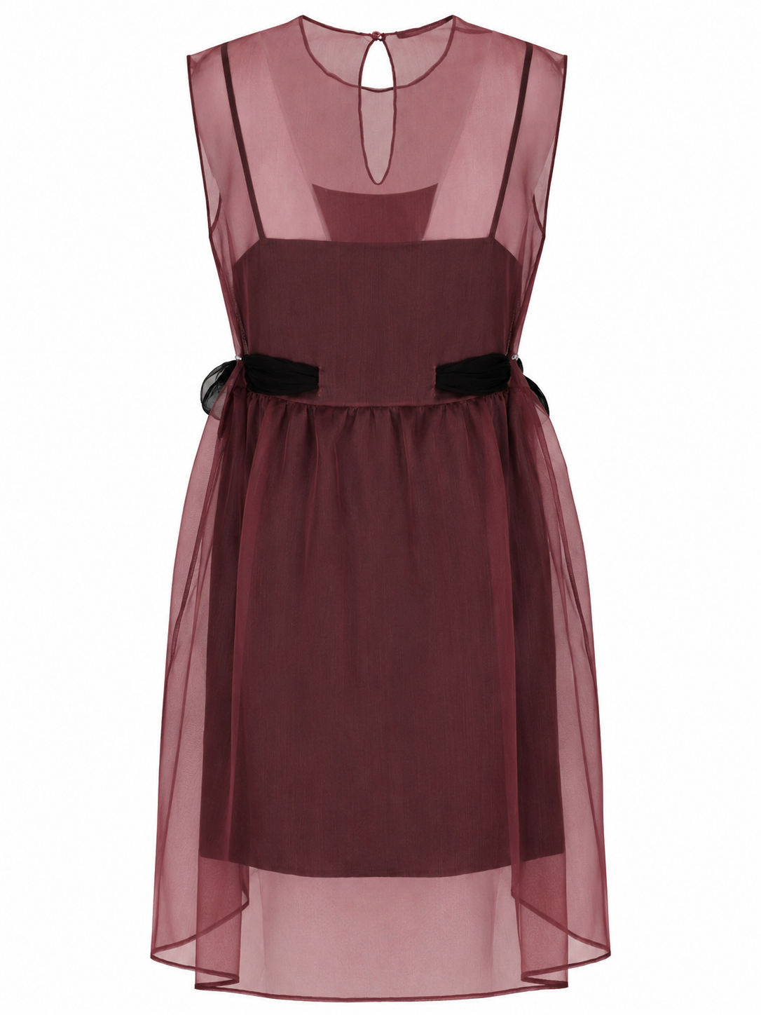 La Rose La Rose Vestito Con Sottoveste Bordeaux