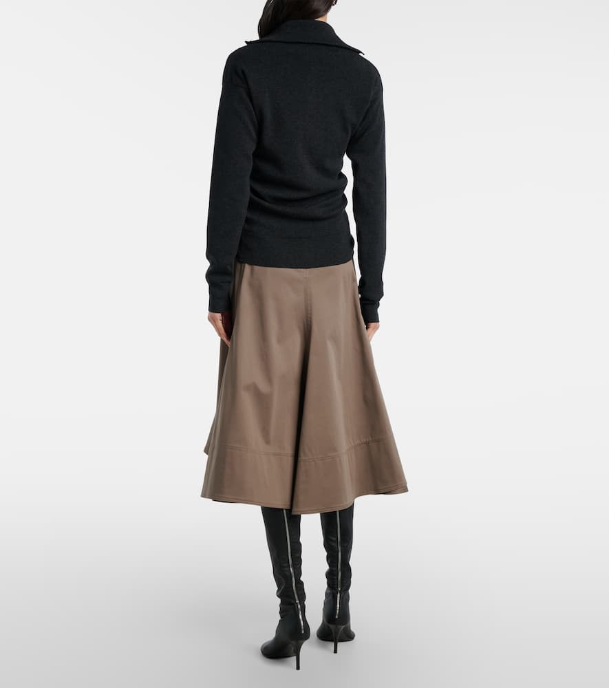 Janan cotton-blend sateen midi skirt