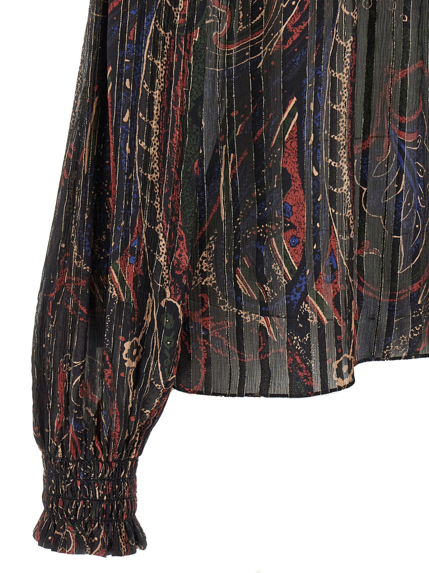 Multicolor Smock stitch blouse