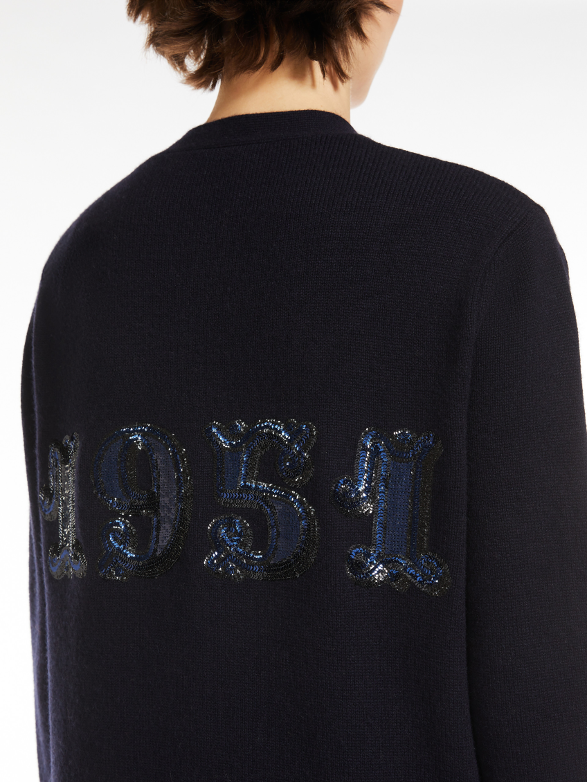 Navy Blue Villar Wool Cardigan