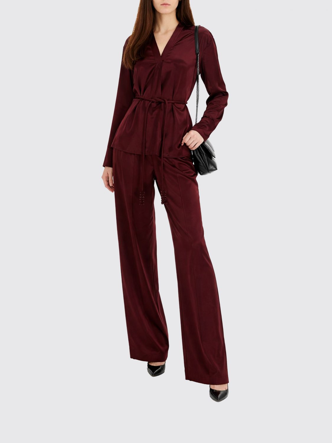 Pants Woman color Burgundy