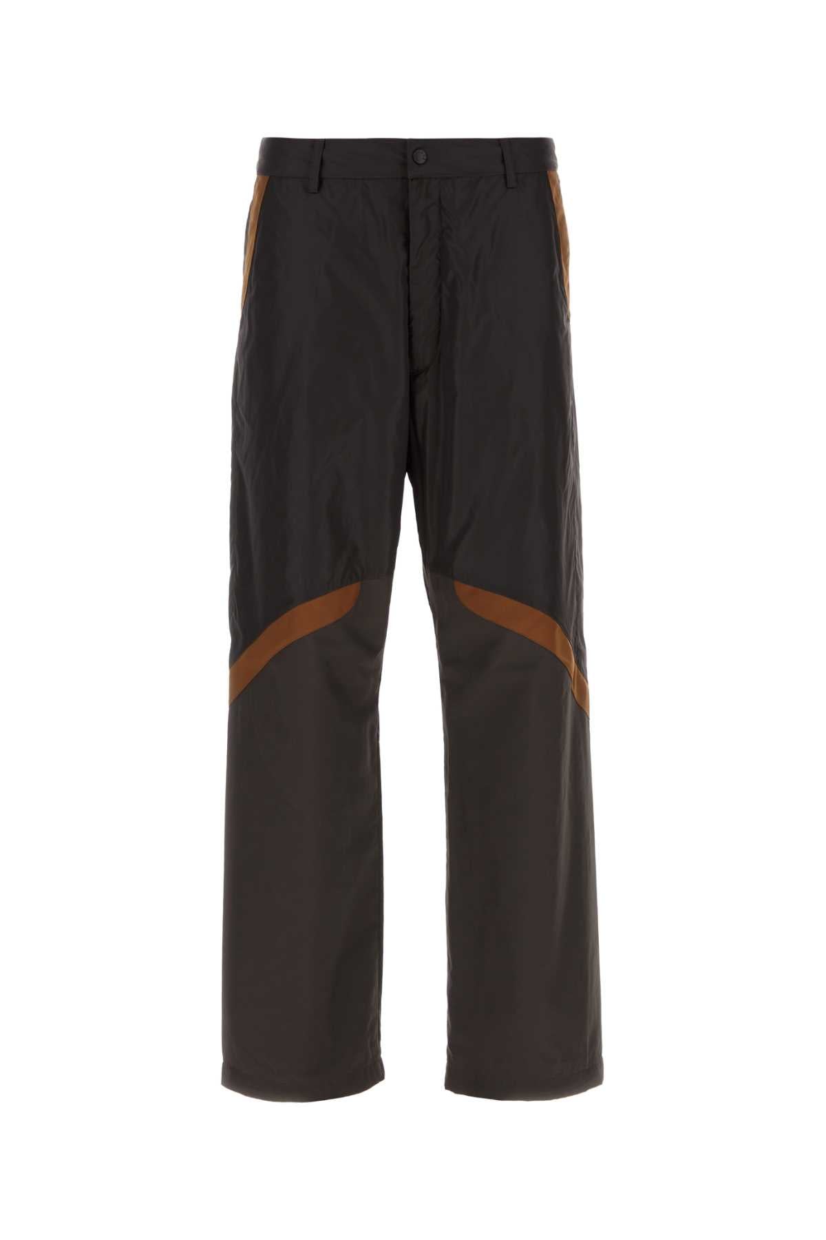 Nylon Color-Block Trousers — Gray