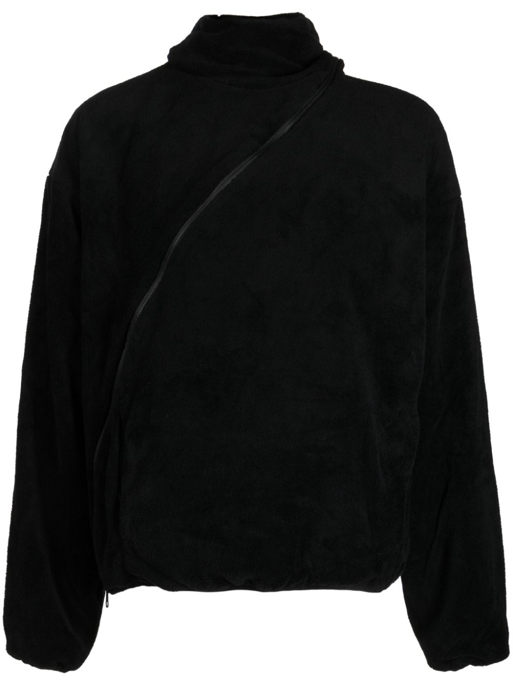 Off-centre hooded jacket - Black