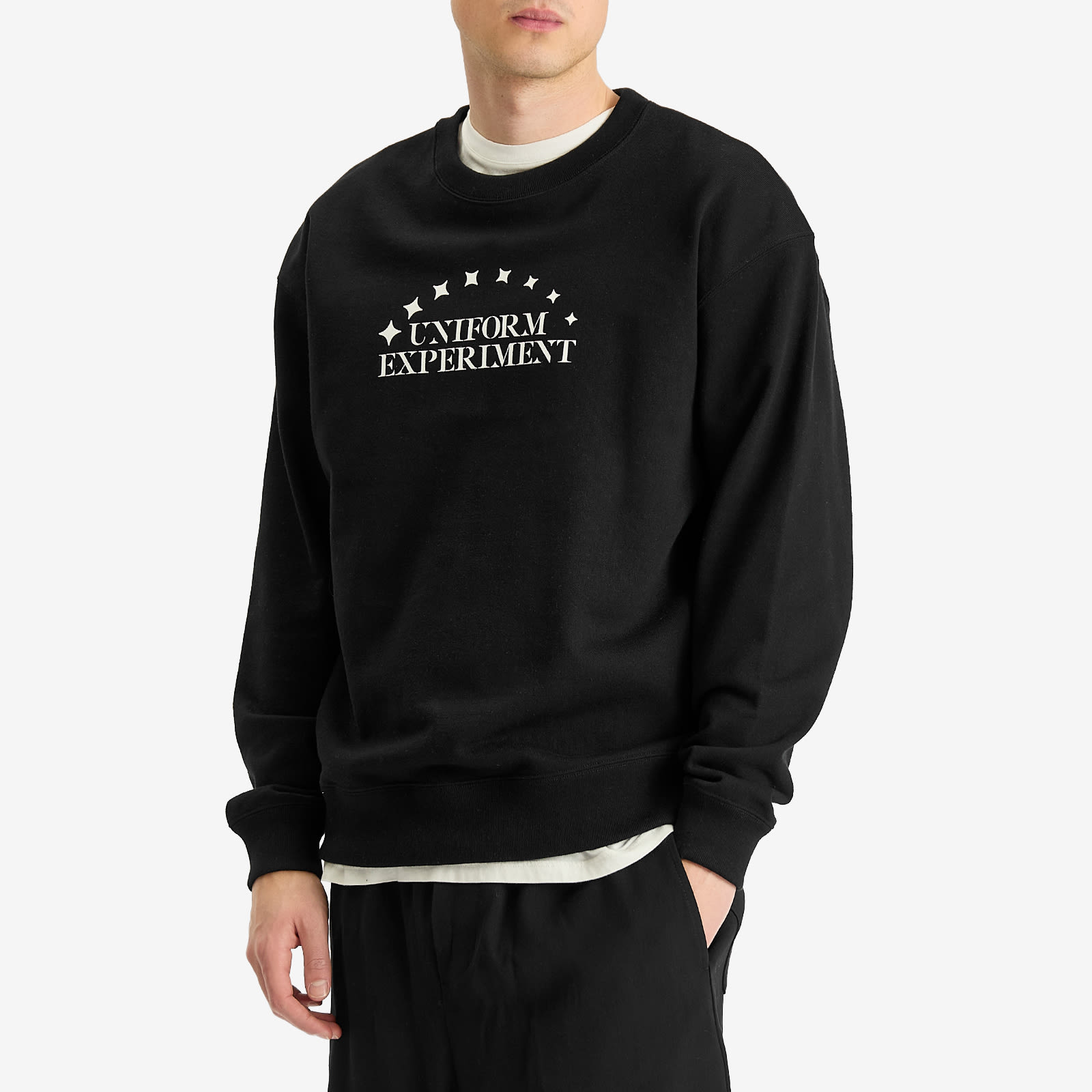 Uniform Experiment Men's Stencil Logo Sweatshirt in Black