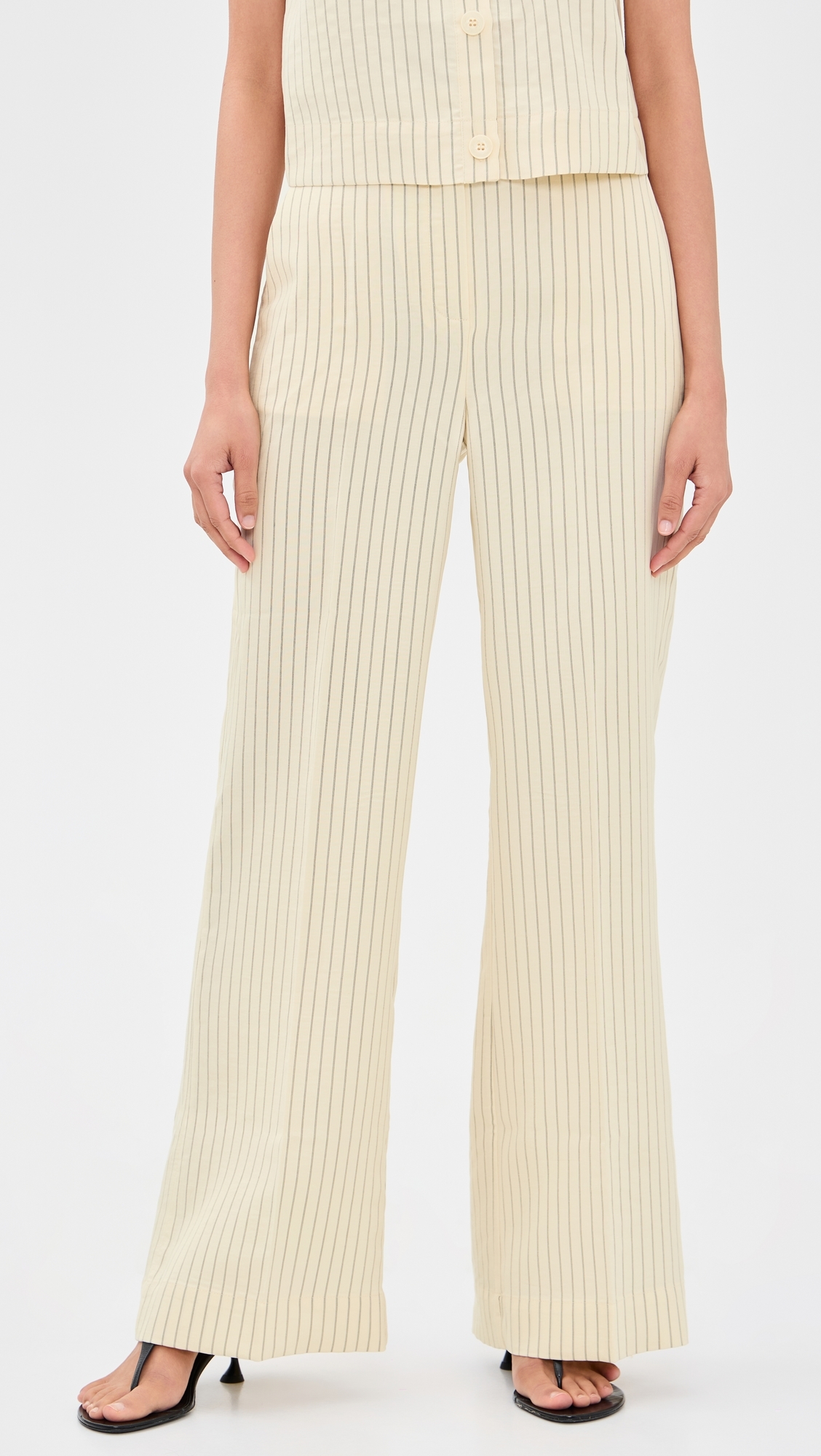 The Fine Line Pants Cream Pinstripe