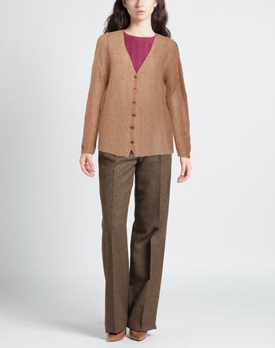 Pink Memories Woman Cardigan Camel Size 4 Acrylic, Mohair wool, Polyamide, Wool