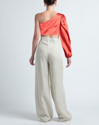 Woman Top Tomato red Size L Polyester, Elastane