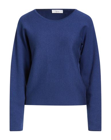 Woman Sweater Blue Size L Silk, Organic cotton