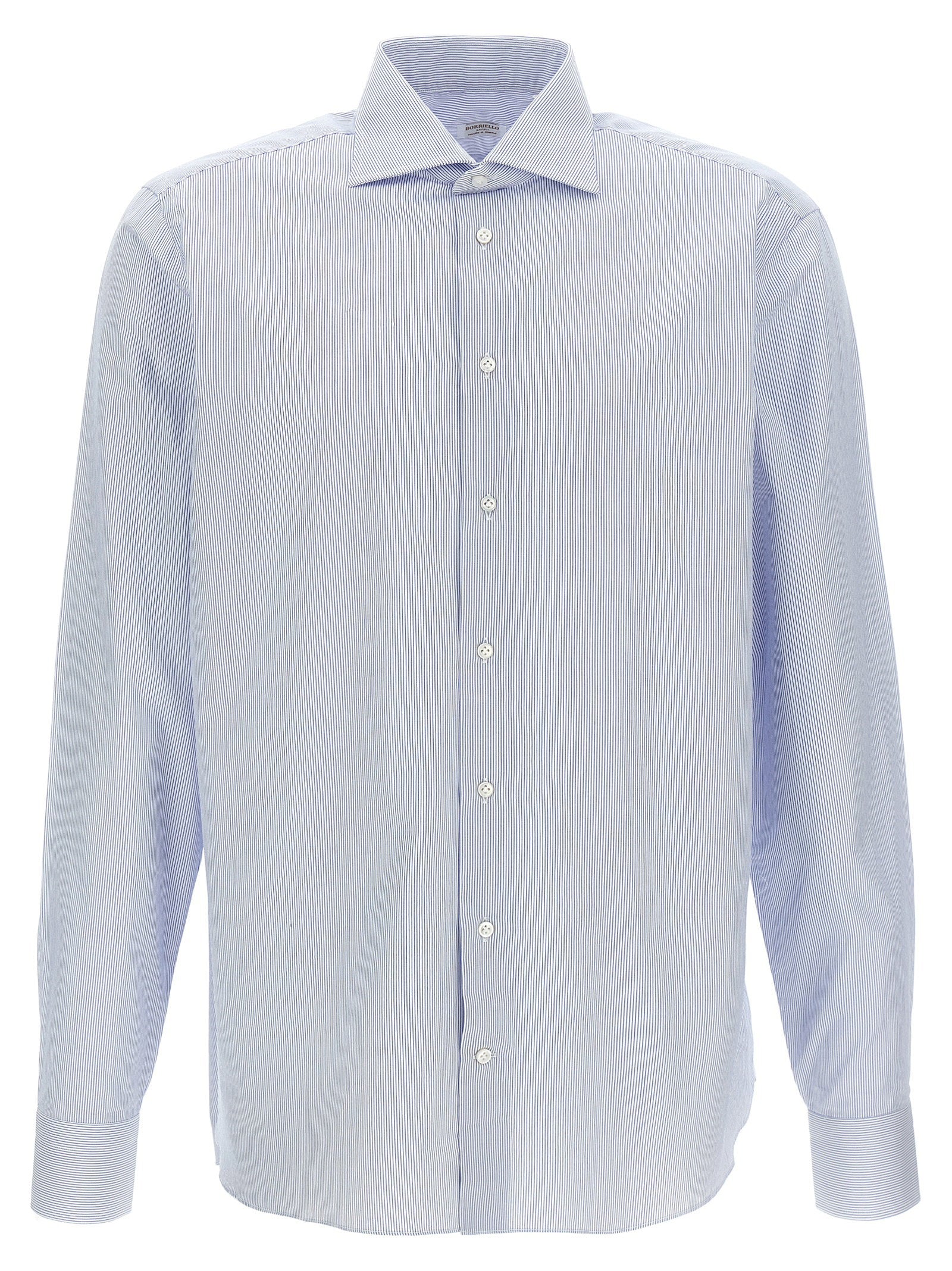 Striped Cotton Shirt — Light Blue