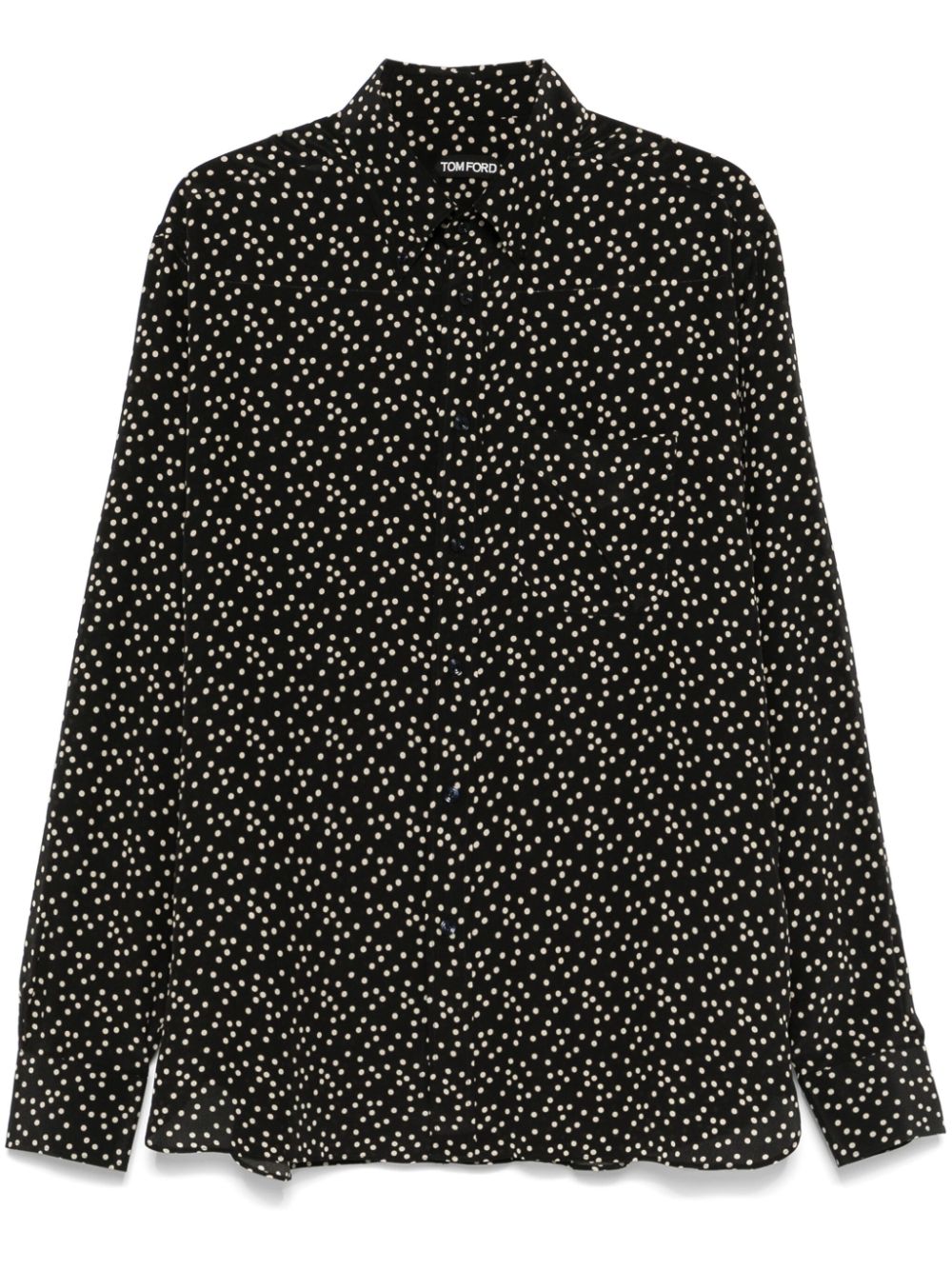 Polka dot-print shirt - Black