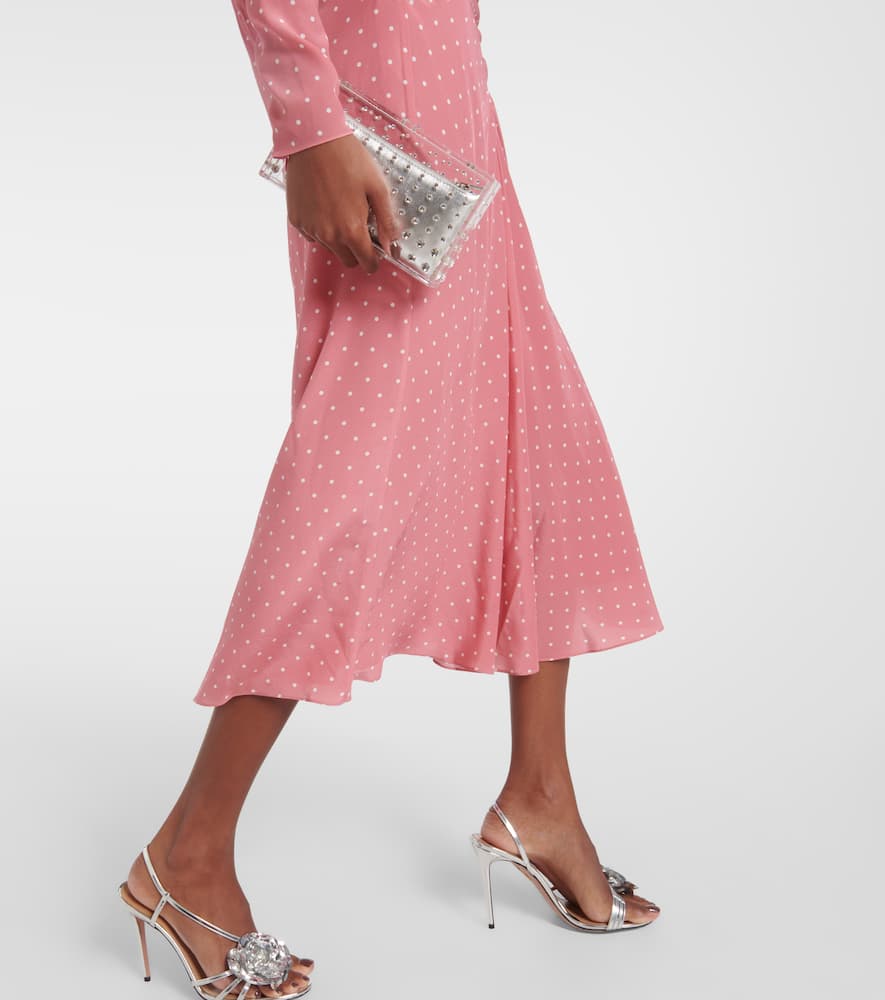 Polka-dot silk maxi dress