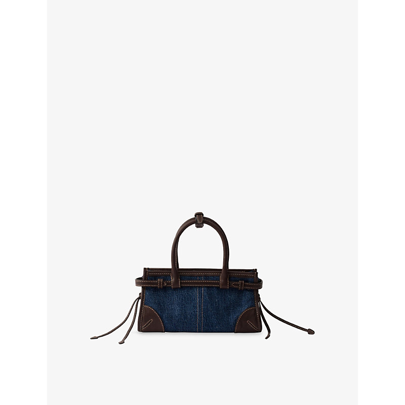 Womens Bonnie Small Denim and Leather Shoulder Bag