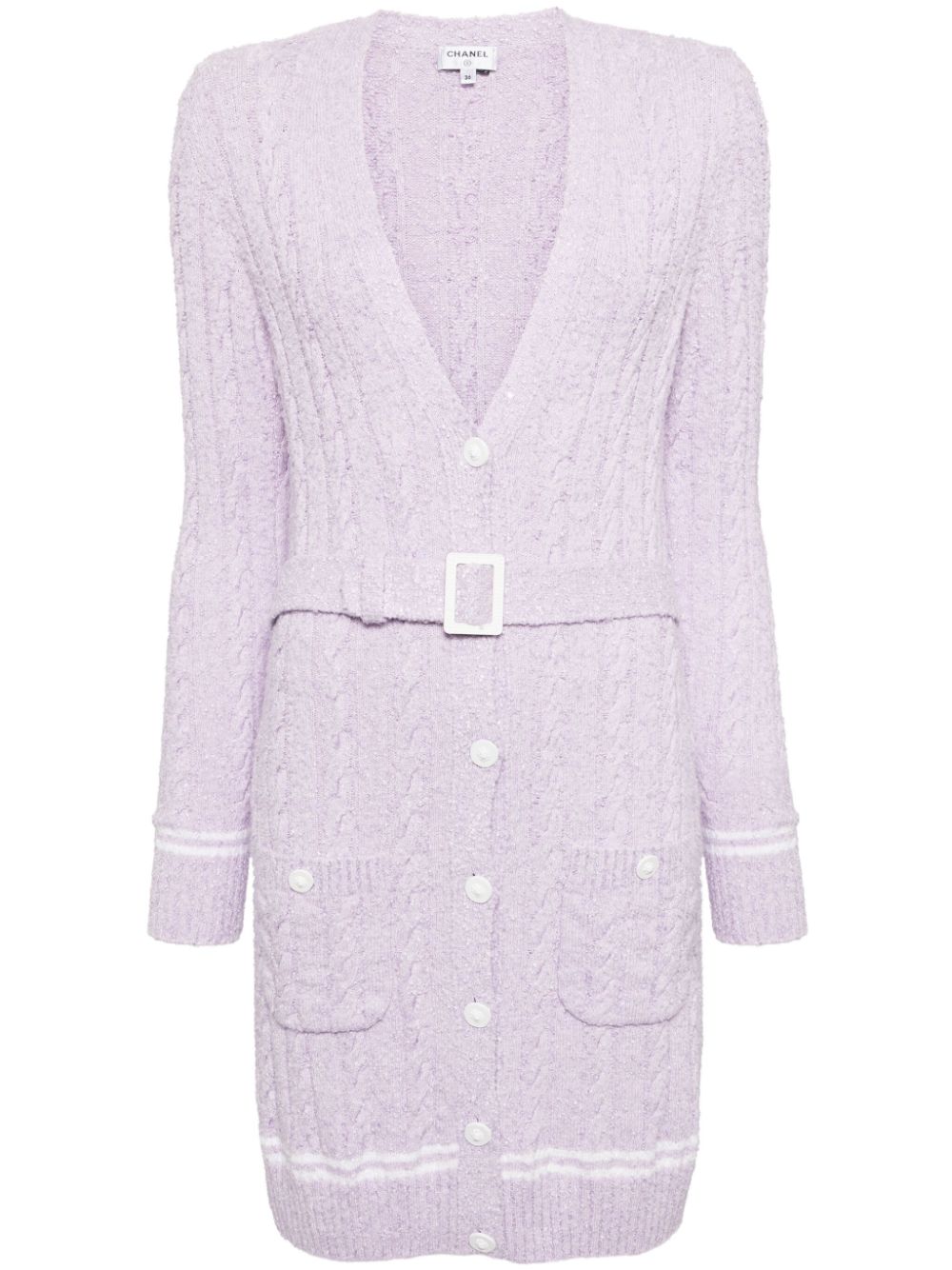 2000 V-neck long cardigan - Purple