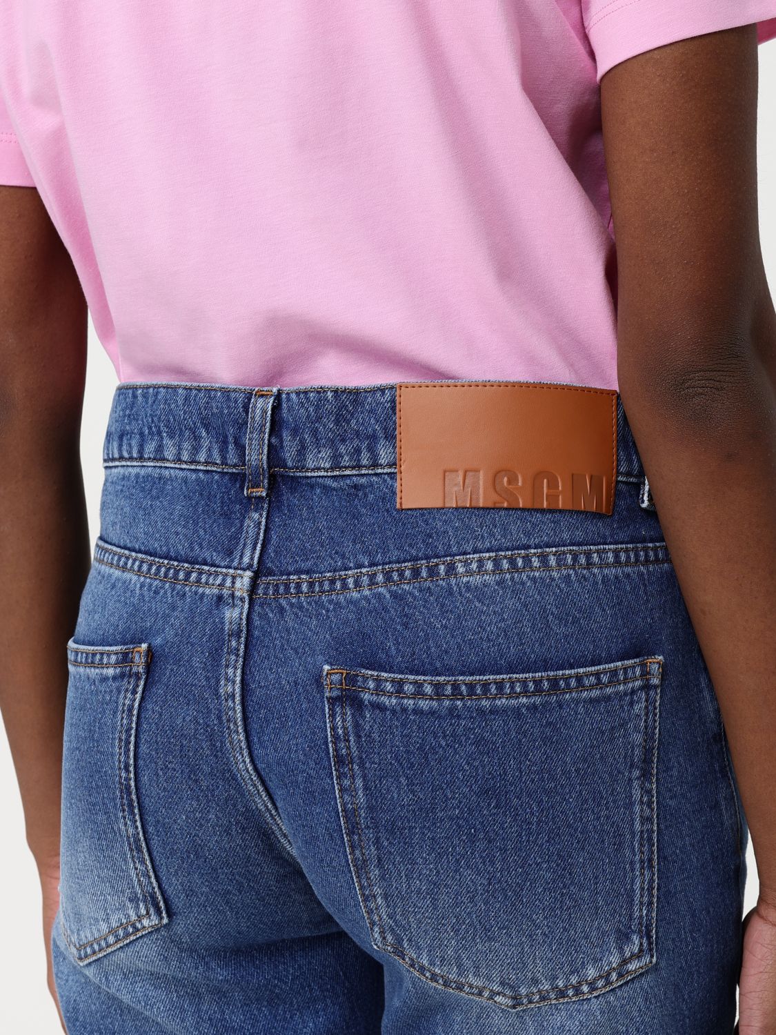 Jeans MSGM Woman color Denim