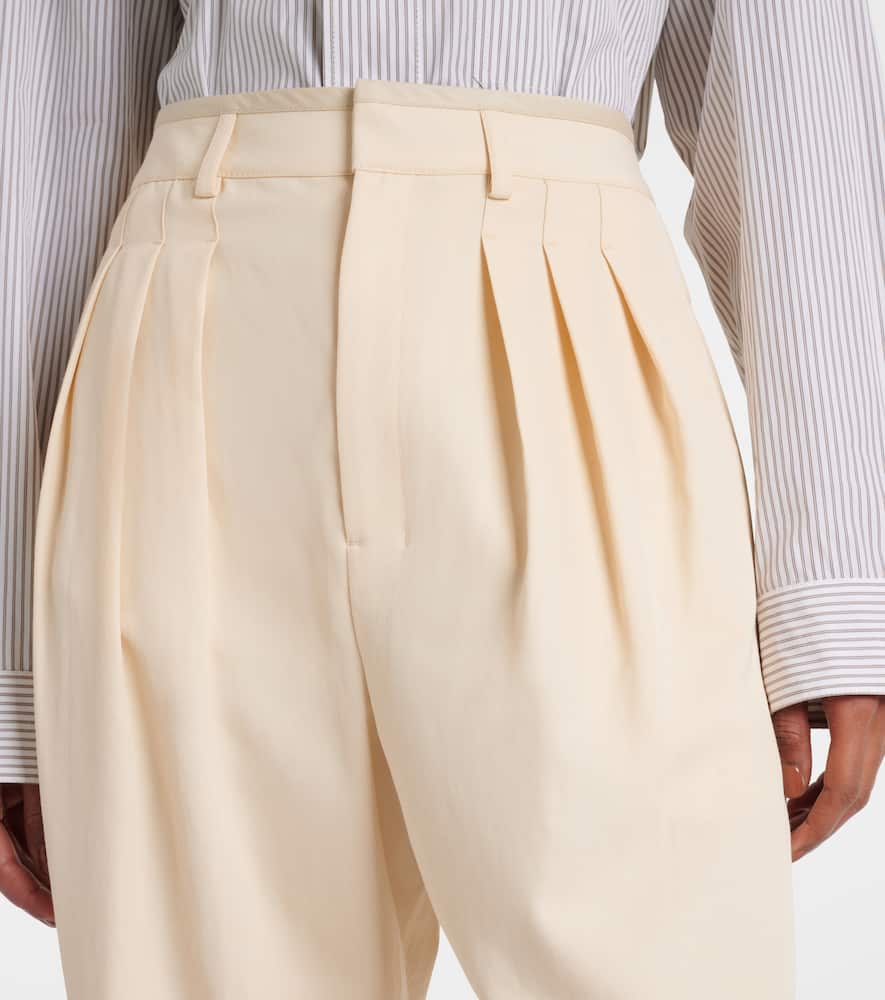 Wool-blend gabardine tapered pants