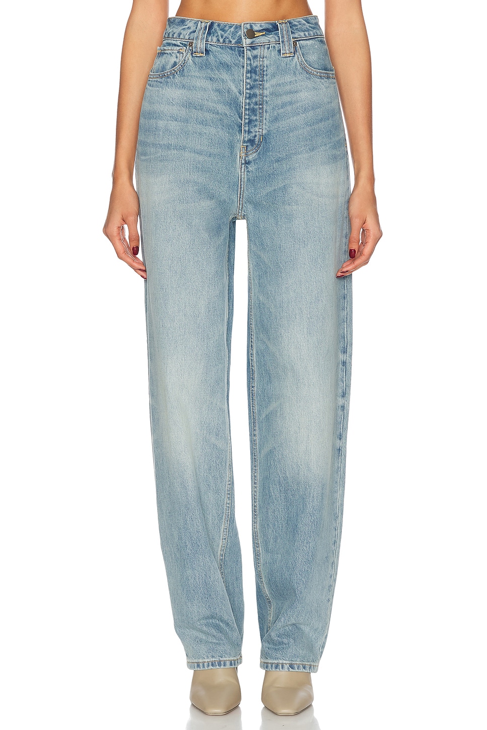 Fear of God ESSENTIALS Straight Leg Jeans in Denim-Light