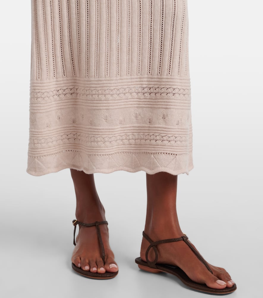 Rythmee pointelle wool and cashmere midi skirt