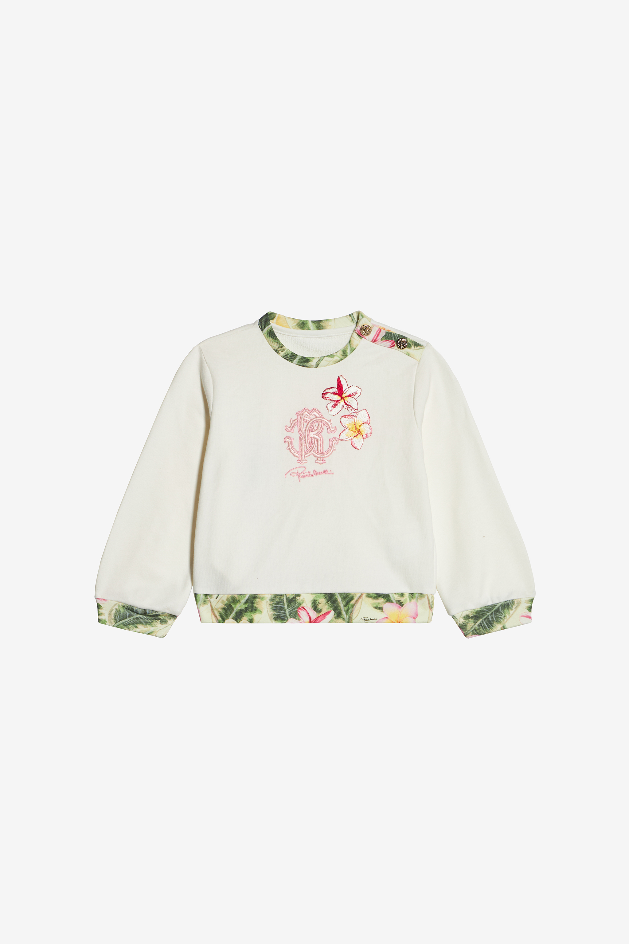 Sweatshirt With Embroidered Flowers And Rc Monogram - Female Baby Girls (6m