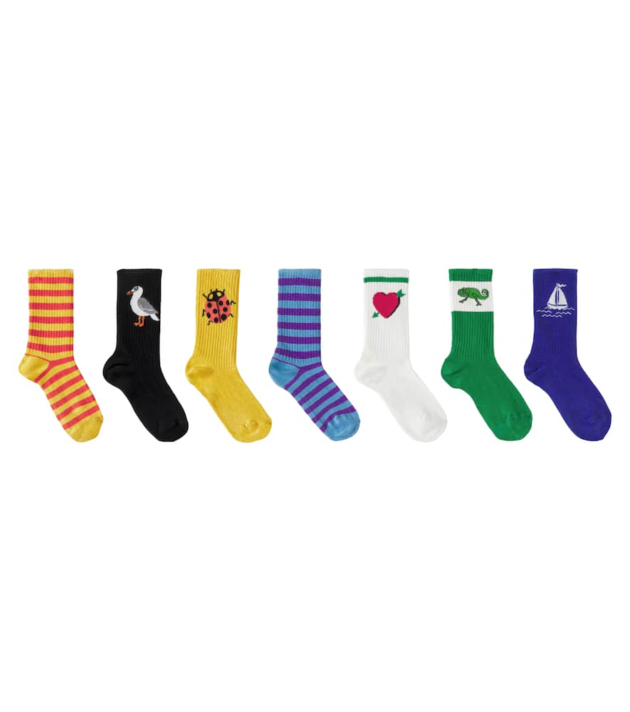 Seagull set of 7 pairs of cotton-blend socks