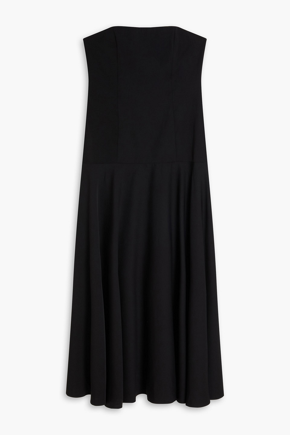 Strapless satin maxi dress - Black - XXL