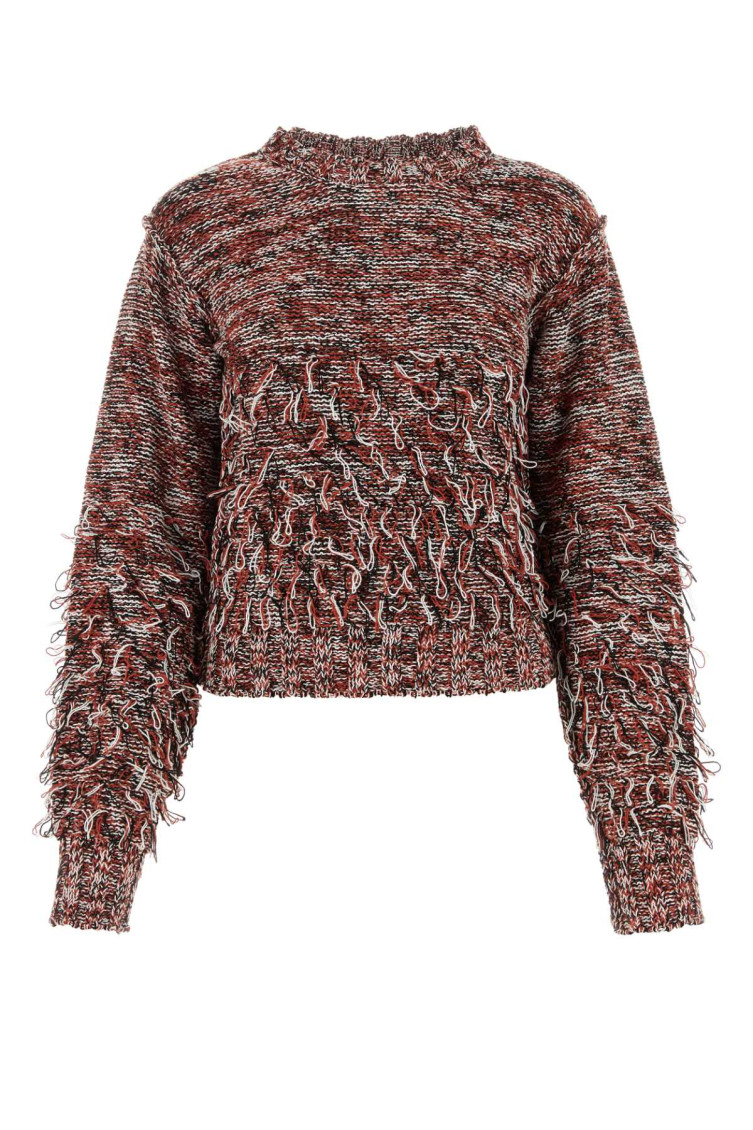 Embroidered Cotton Blend Sweater