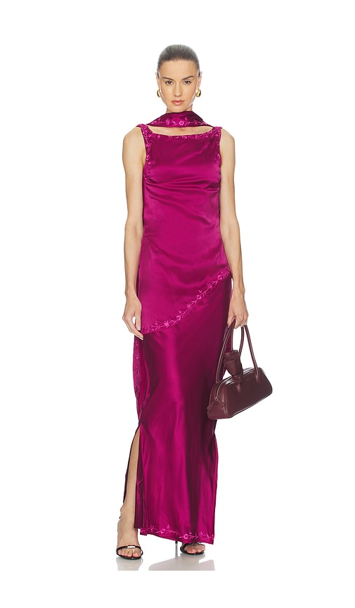 Yellow The Label Nina Silk Dress in Wine. - S also in XS, M