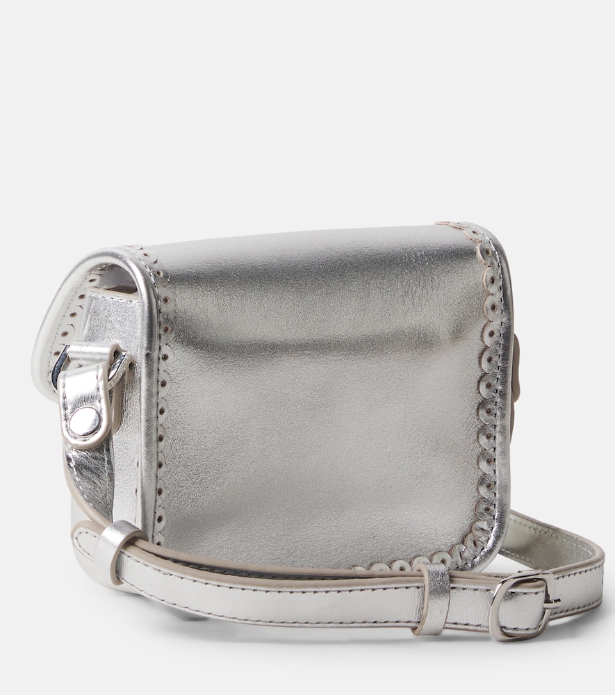 Metallic leather crossbody bag