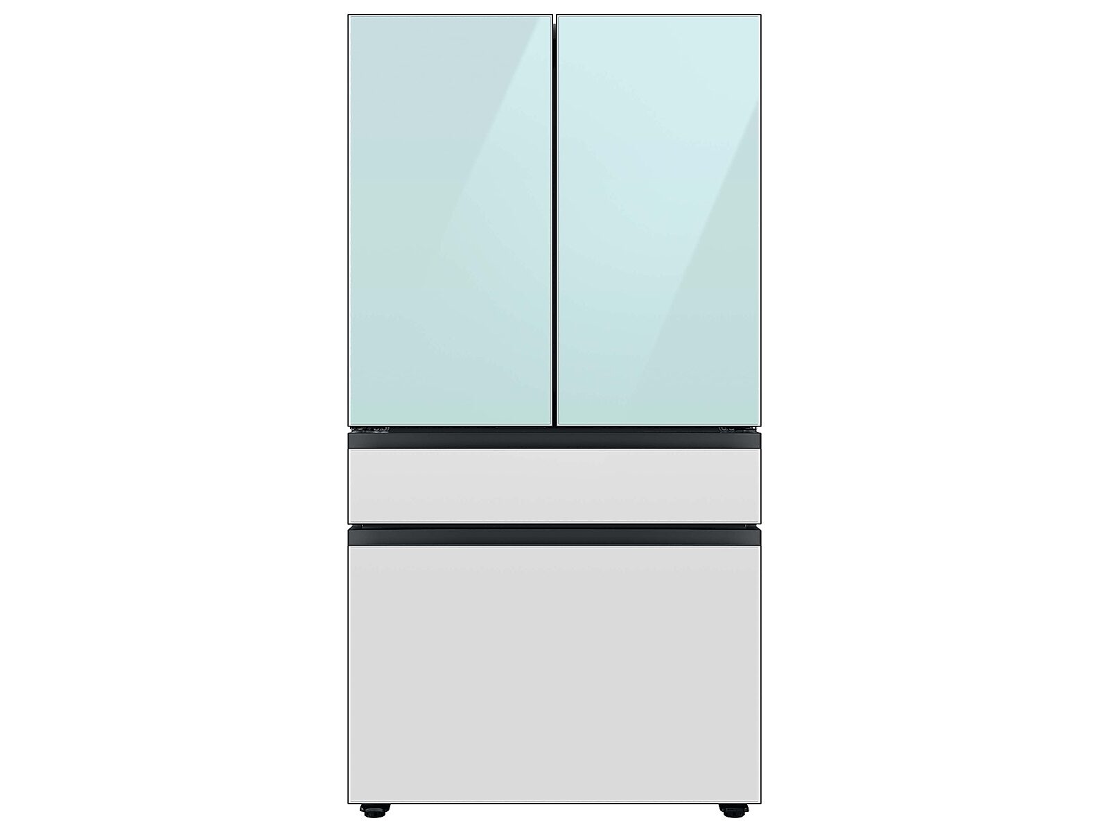Bespoke 4-Door French Door Refrigerator Panel in White Glass - Middle Panel(RA-F36DMM12/AA)