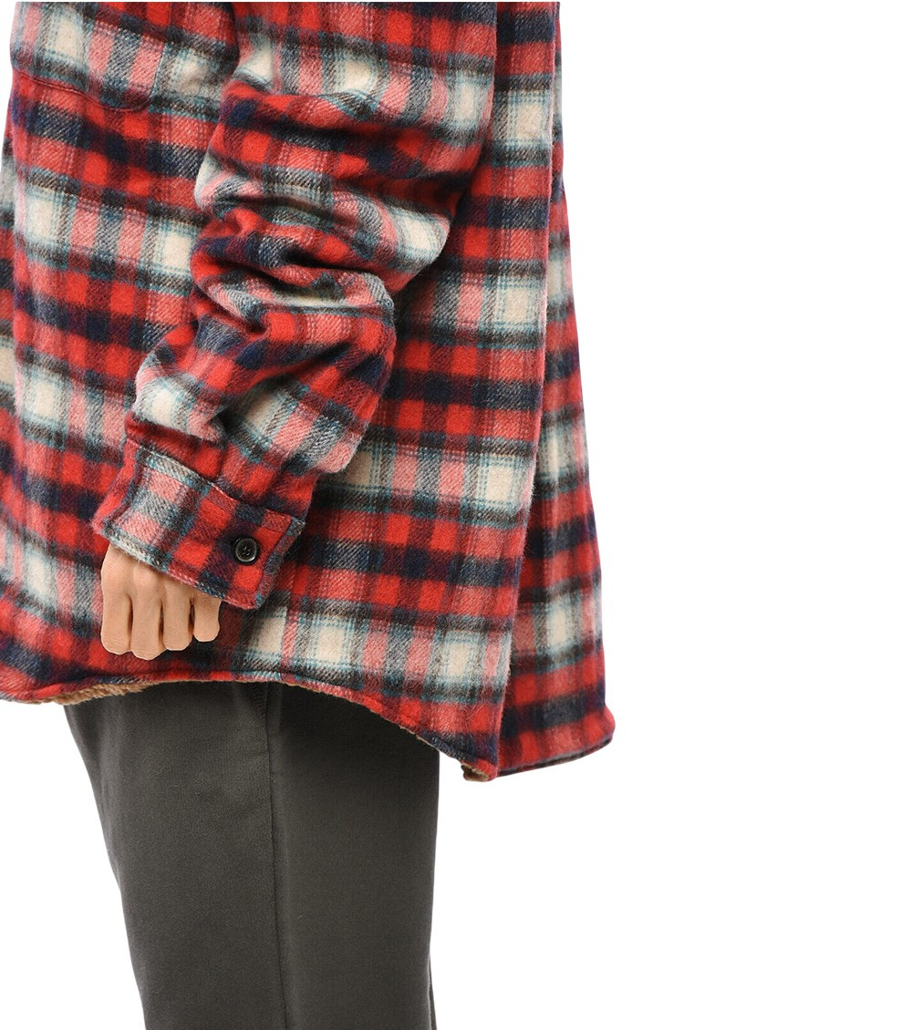 Red Oversized Plaid Shirt