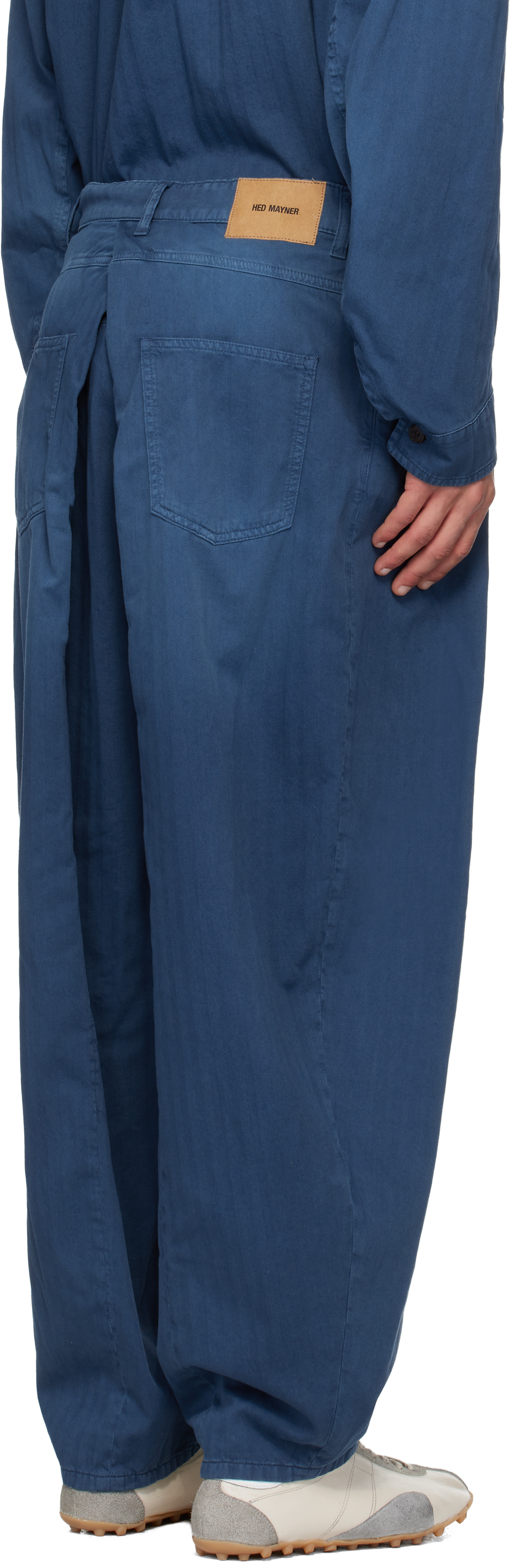 Blue Pleated Jeans