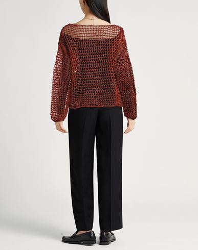 Collezione N_01 Woman Sweater Rust Size S Viscose, Linen, Cotton