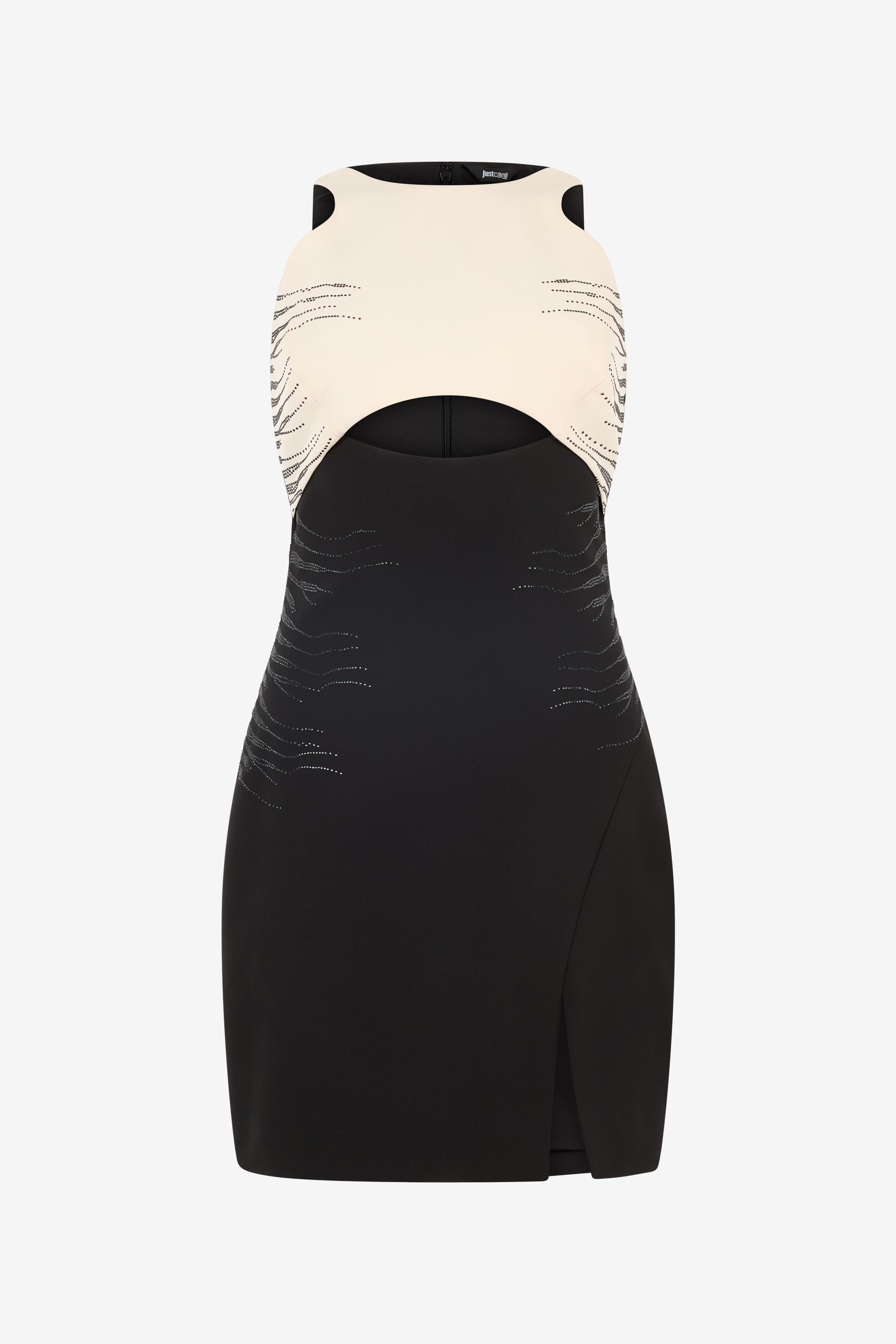 Two-tone Mini Dress With Cut-out