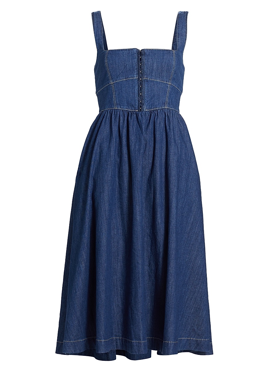 Women's Tagliatelle Denim Midi-Dress - Ellis