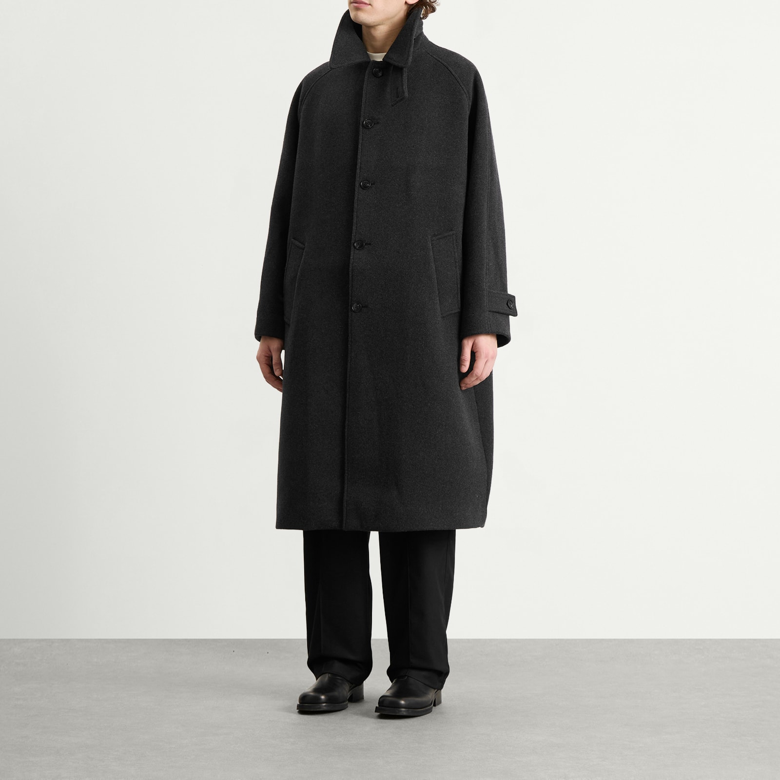 Men's Wool Car Coat Charcoal
